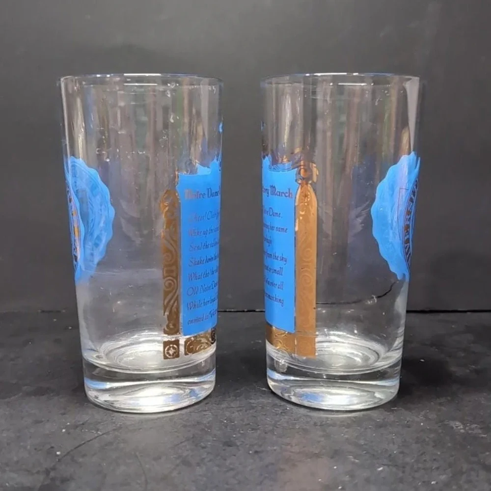 Notre Dame Souvenir Tumblers, Set of 2, Victory March Lyrics‎ Design, Glassware